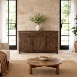 Aarnav - Handgesneden Mangohouten Dressoir