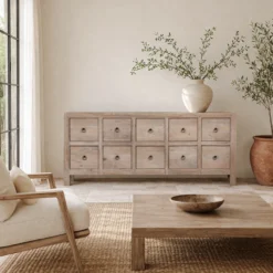 Aarohia - Mangohouten Dressoir Met 10 Laden