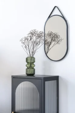 Abbey metalen vitrinekast zwart - 50 x 110 cm