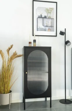 Abbey metalen vitrinekast zwart - 50 x 110 cm