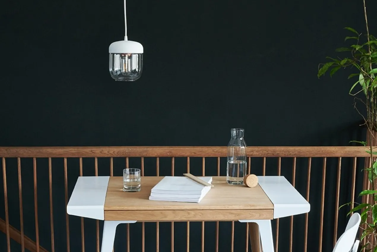 Acorn lampenkap wit met brass