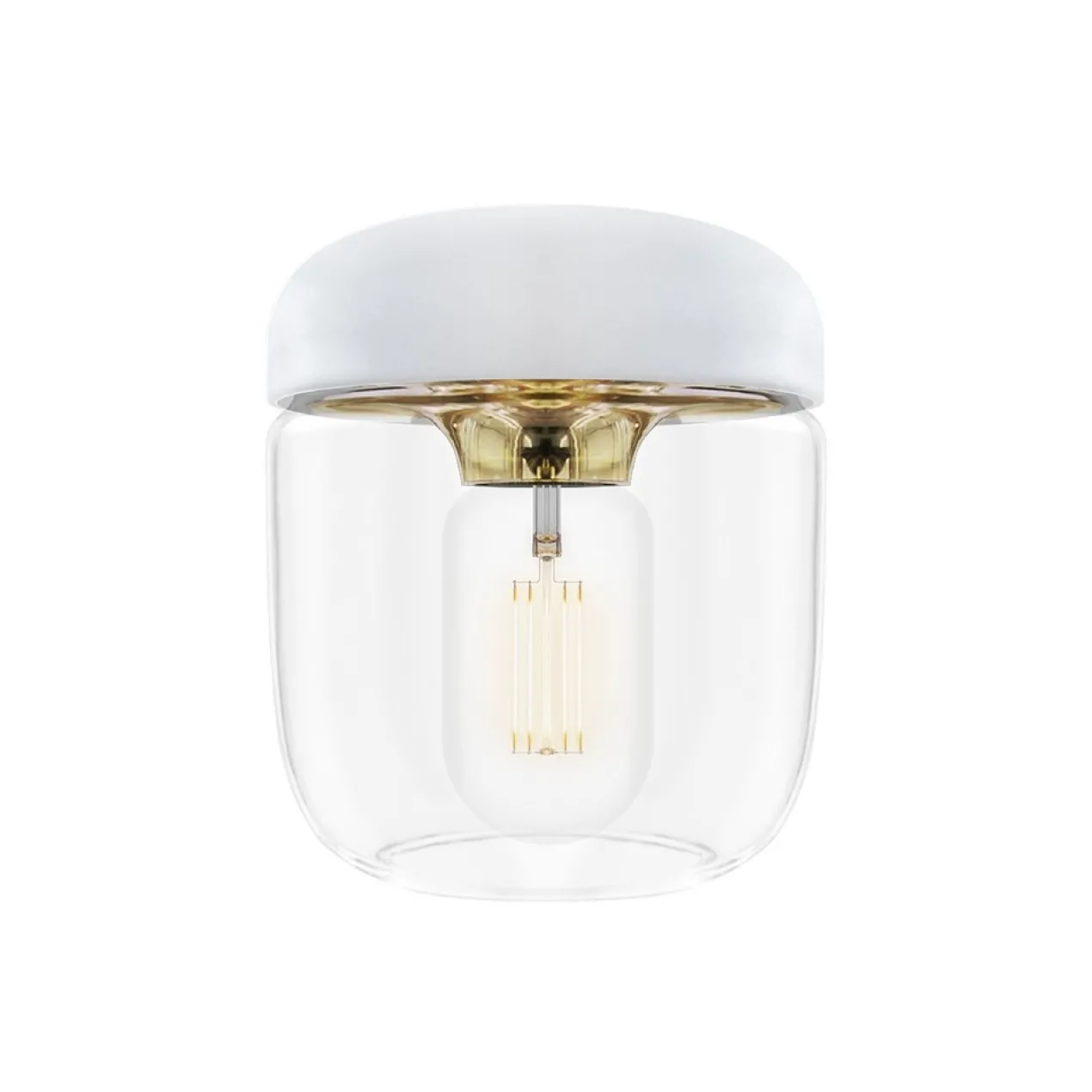 Acorn lampenkap wit met brass