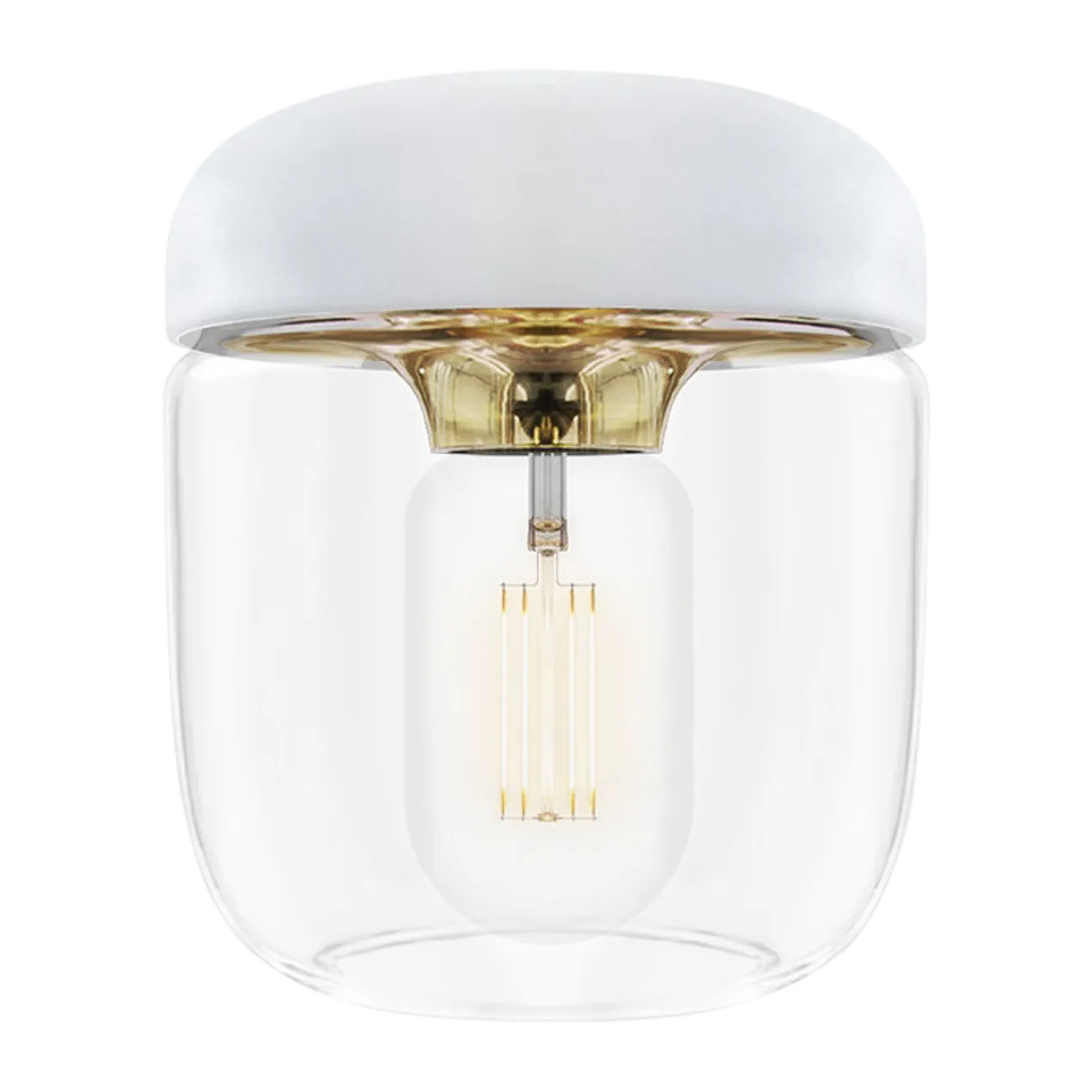 Acorn lampenkap wit met brass