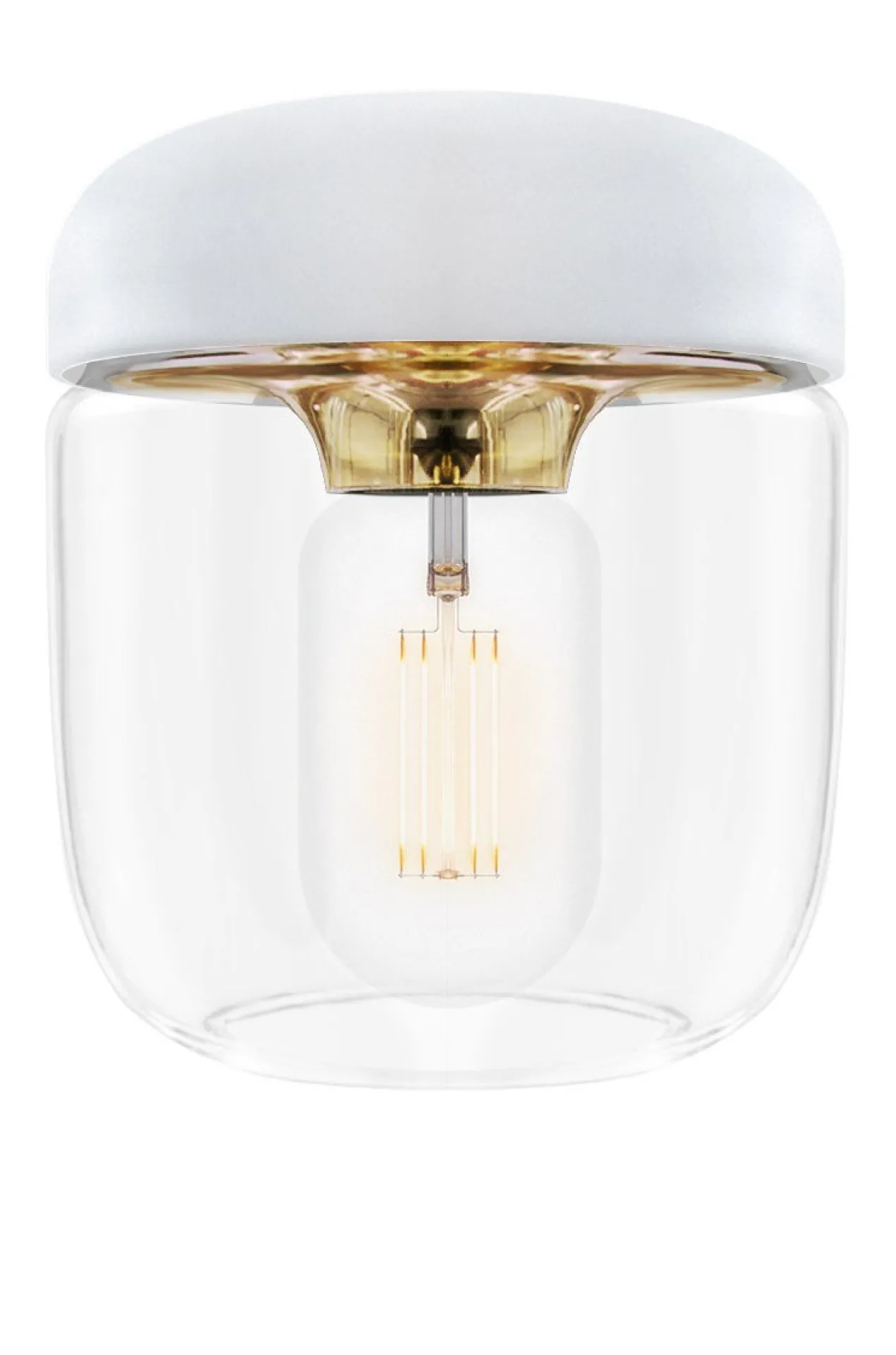 Acorn lampenkap wit met brass