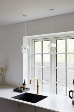 Acorn lampenkap wit met brass