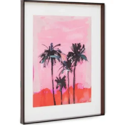 Acrylic frame brown palms