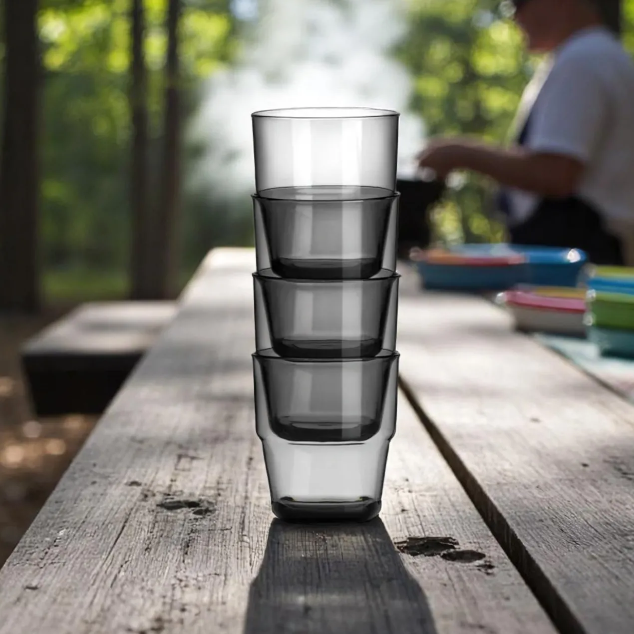 Acryl Waterglas Smoke - set van 4