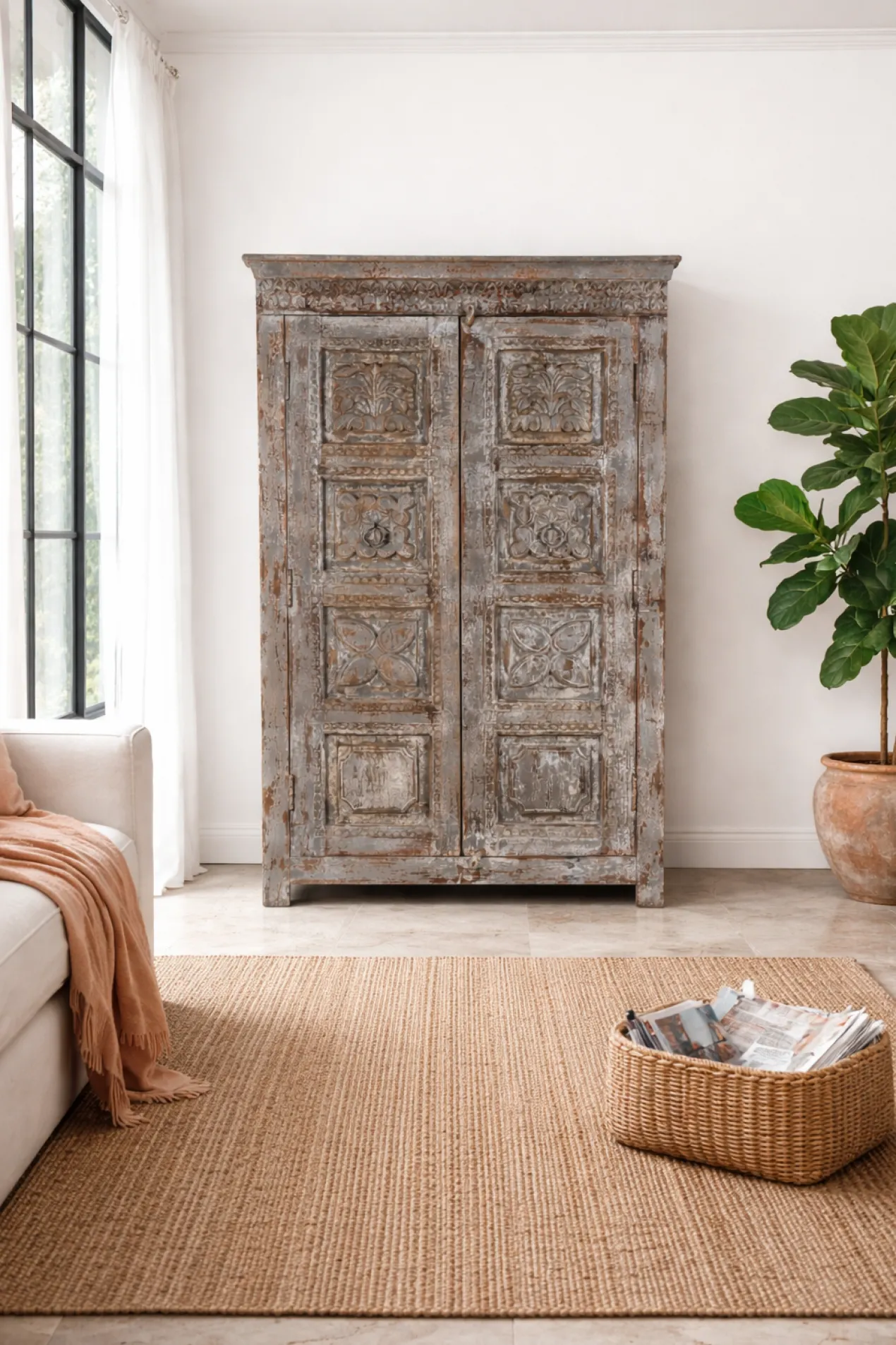 Adharva - Kast van Gerecycled Teakhout Vintage Design
