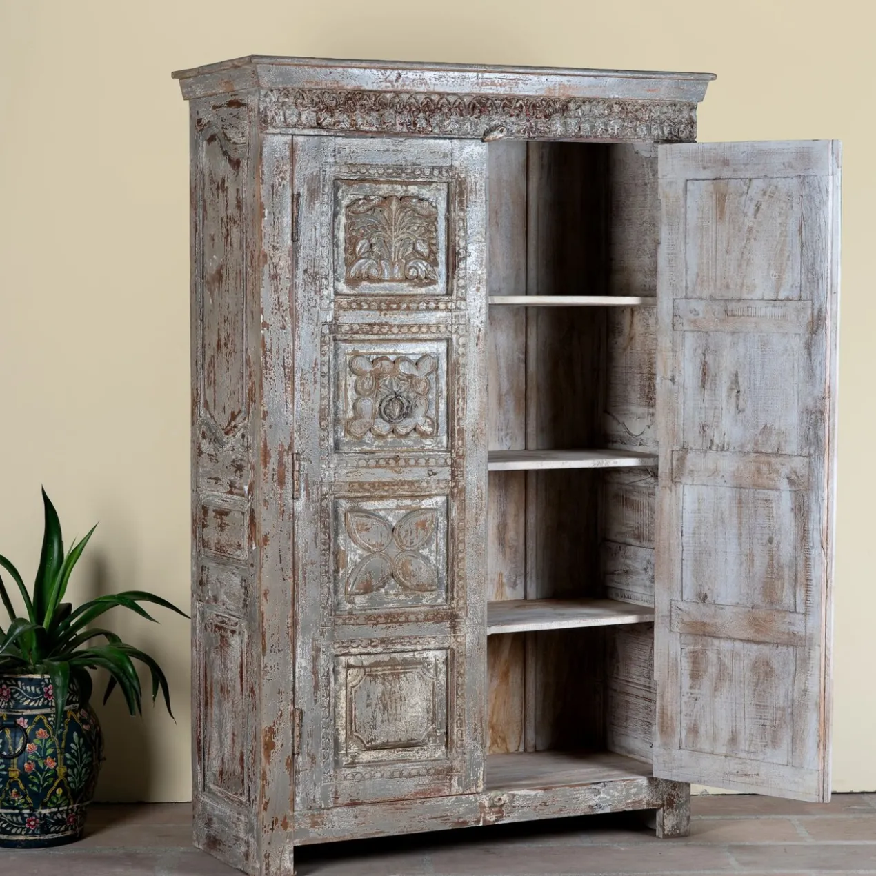 Adharva - Kast van Gerecycled Teakhout Vintage Design