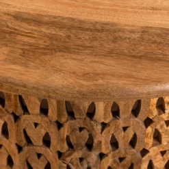 Aindri - Handgesneden Mangohouten Salontafel 90cm