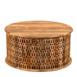 Aindri - Handgesneden Mangohouten Salontafel 90cm