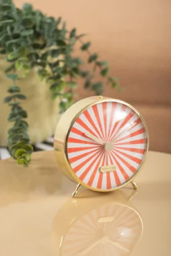 Alarm clock Candy Swirl bright orange & white