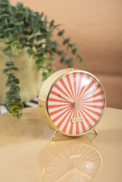 Alarm clock Candy Swirl bright orange & white