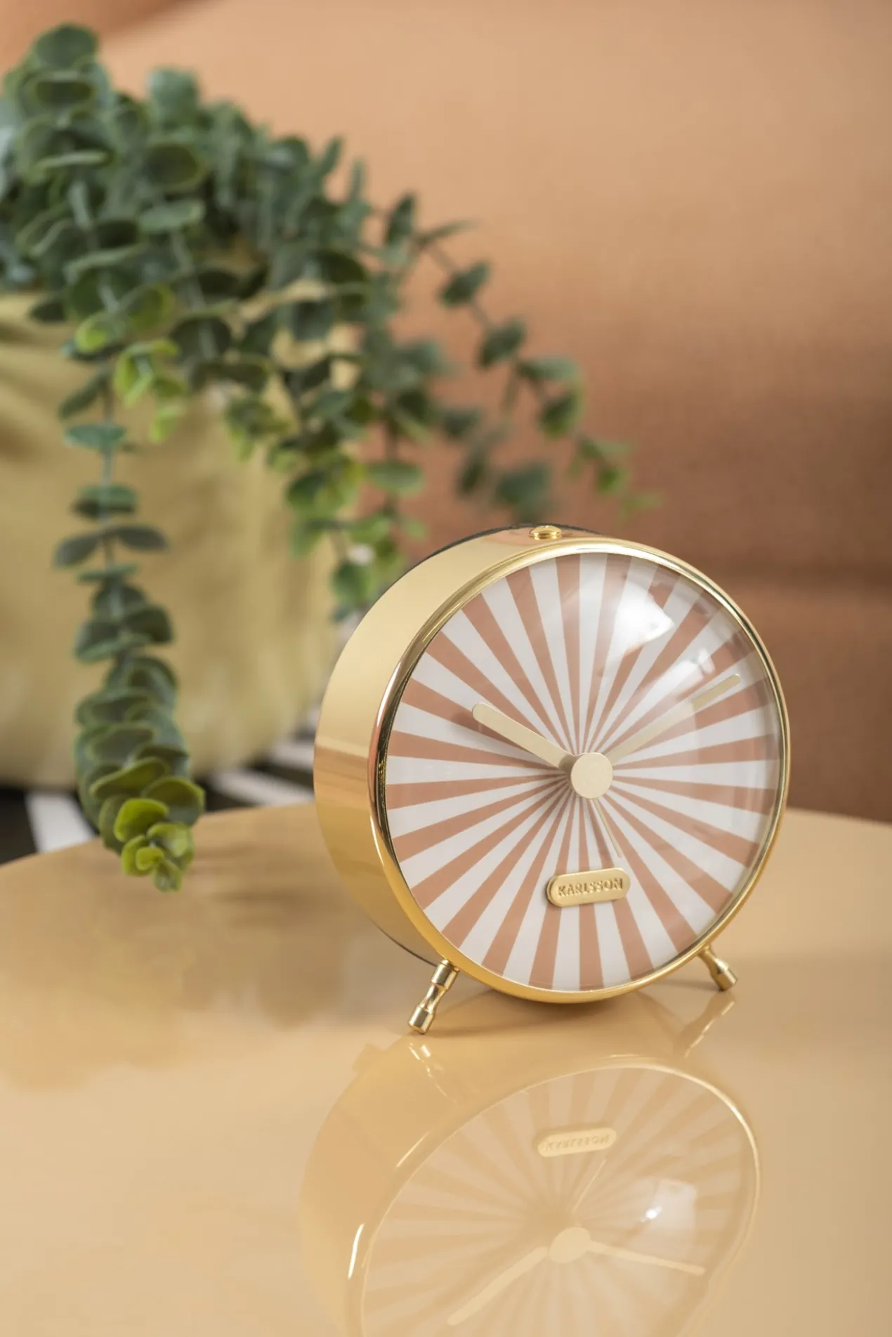 Alarm clock Candy Swirl bright orange & white