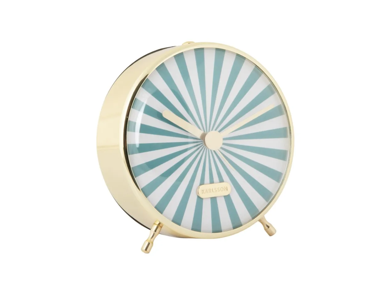 Alarm clock Candy Swirl turquoise blue & white