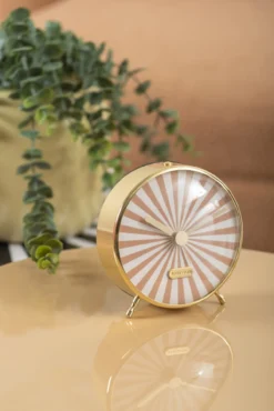 Alarm clock Candy Swirl turquoise blue & white