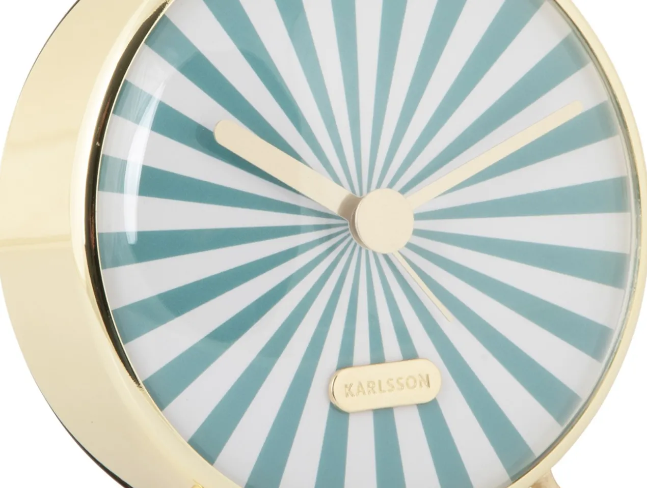 Alarm clock Candy Swirl turquoise blue & white
