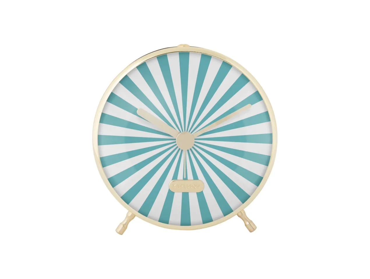 Alarm clock Candy Swirl turquoise blue & white