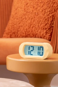 Alarm clock Gummy rubberized soft blue