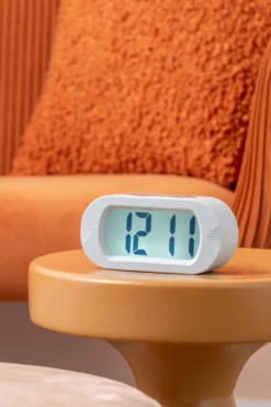 Alarm clock Gummy rubberized soft blue
