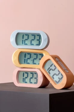 Alarm clock Gummy rubberized soft orange