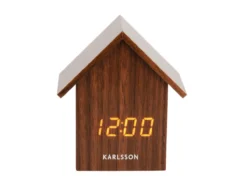 Alarm clock House LED dark wood veneer