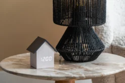 Alarm clock House LED dark wood veneer