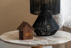 Alarm clock House LED dark wood veneer