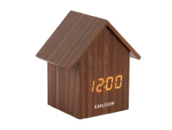 Alarm clock House LED dark wood veneer
