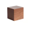 Alarm clock Mini Cube dark wood veneer, white LED