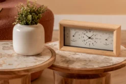 Alarm clock Neat bamboo rectangle white