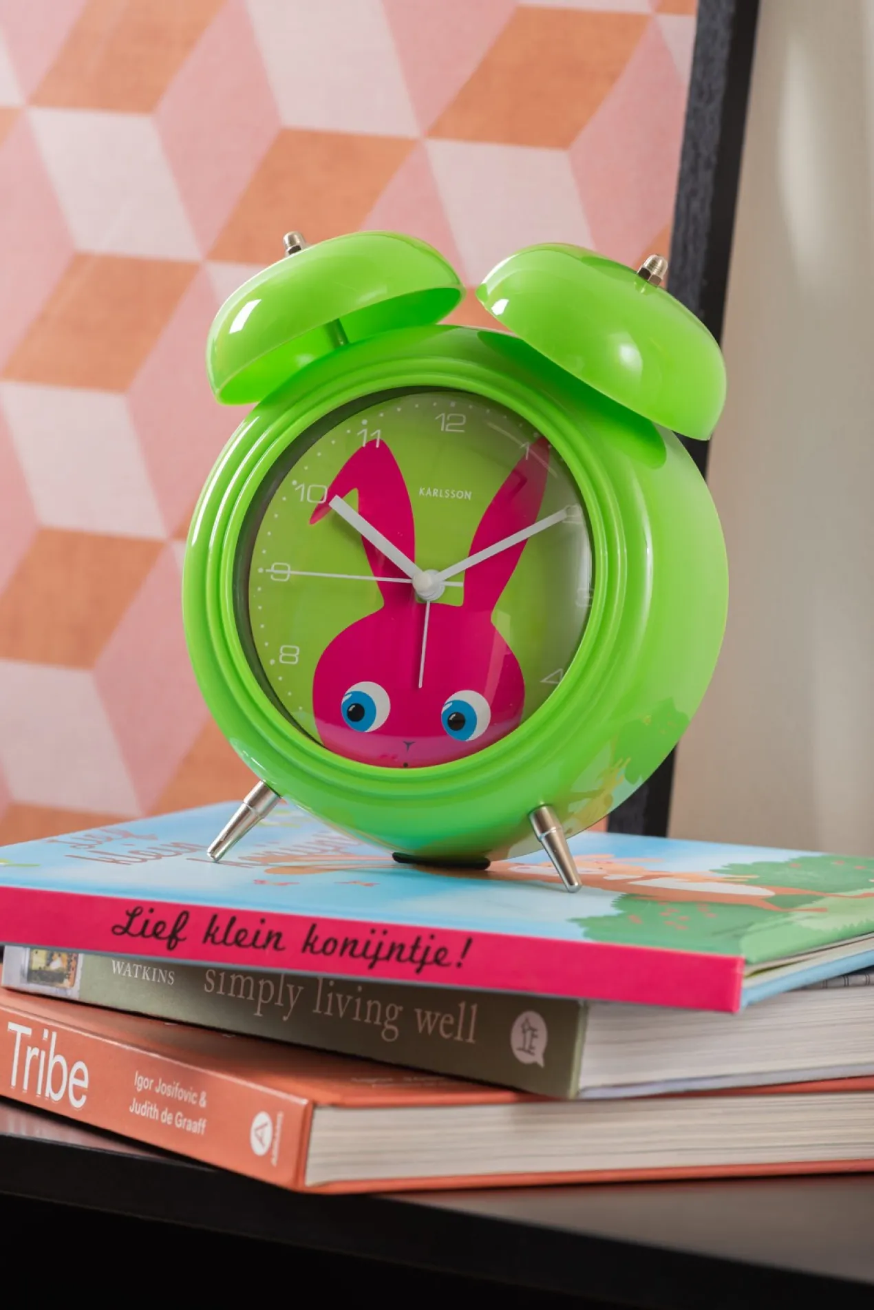 Alarm clock Peekaboo Bunny dark green