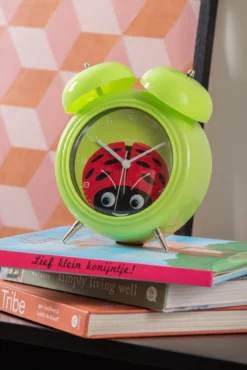 Alarm clock Peekaboo Ladybug green