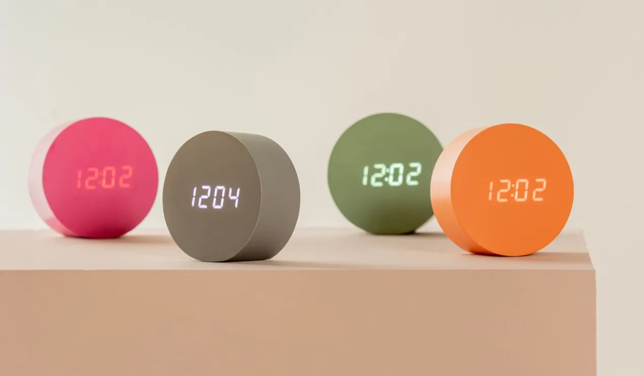 Alarm clock Spry round LED bright pink