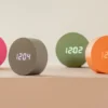 Alarm clock Spry round LED grayed jade