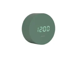 Alarm clock Spry round LED grayed jade