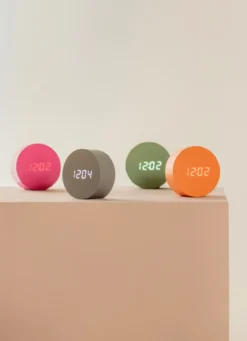 Alarm clock Spry round LED mouse grey