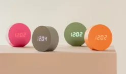 Alarm clock Spry round LED mouse grey