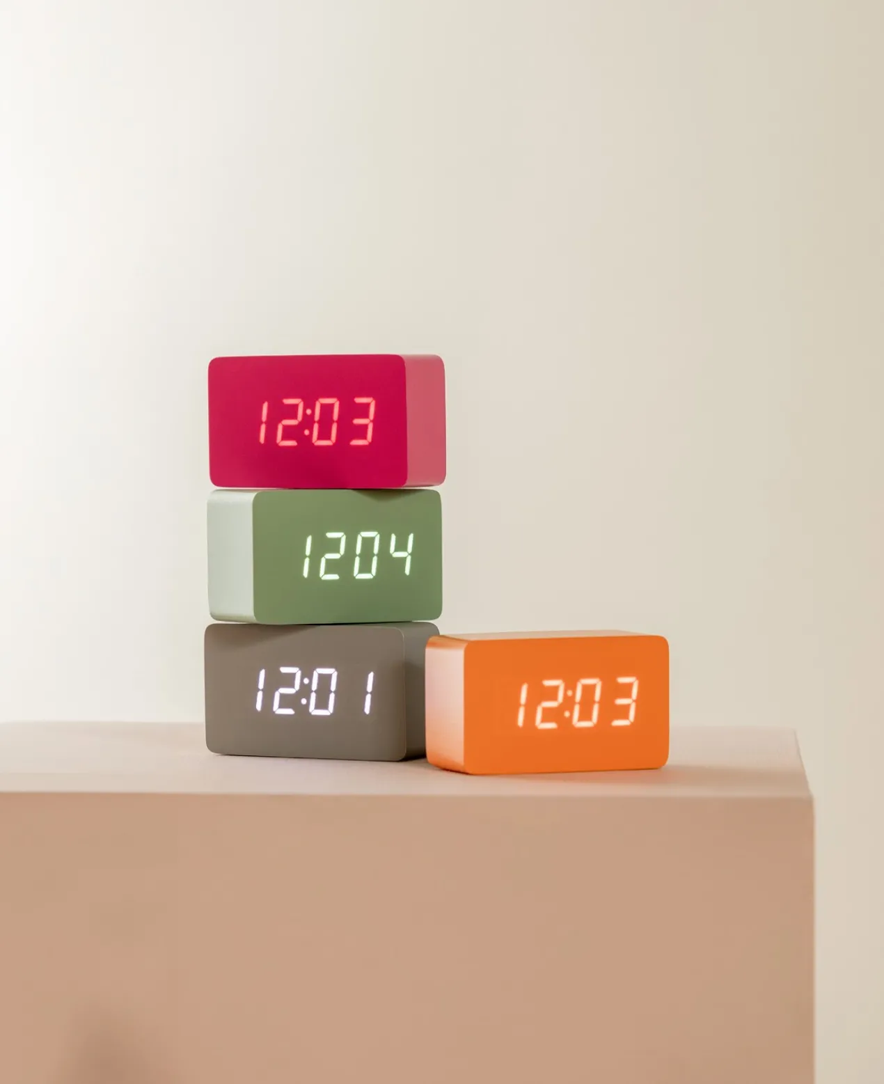 Alarm clock Spry tube LED grayed jade