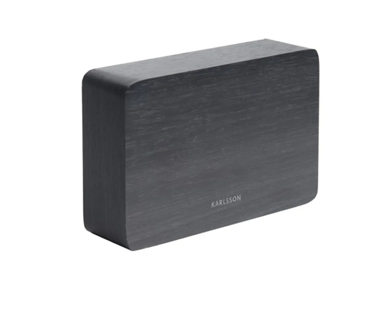 Alarm clock Square black veneer, white LED