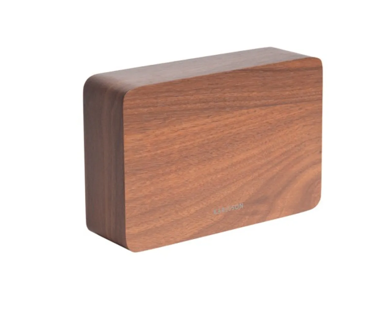 Alarm clock Square dark wood veneer, white LED