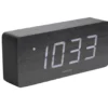 Alarm clock Tube black veneer, white LED