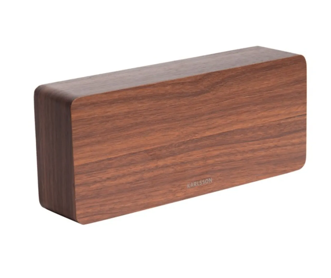 Alarm clock Tube dark wood veneer, white LED