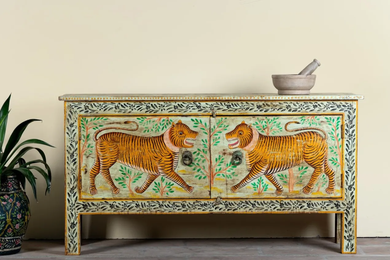 Alina - Handgeschilderde Consoletafel Tijger Design