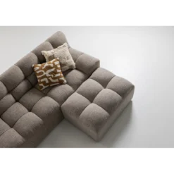 Allure hocker geweven stof bruin melange