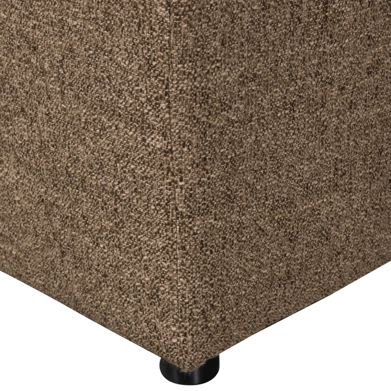 Allure hocker geweven stof donkerbruin melange