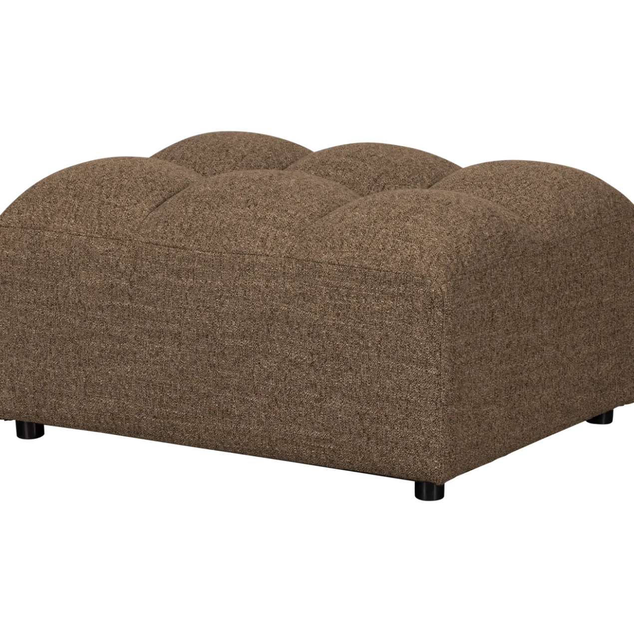 Allure hocker geweven stof donkerbruin melange
