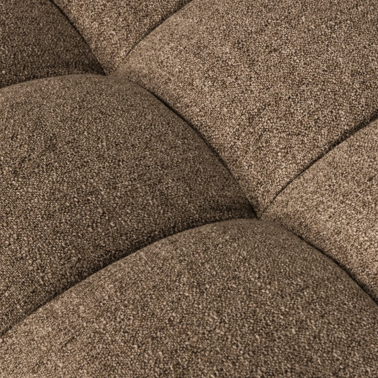 Allure hocker geweven stof donkerbruin melange