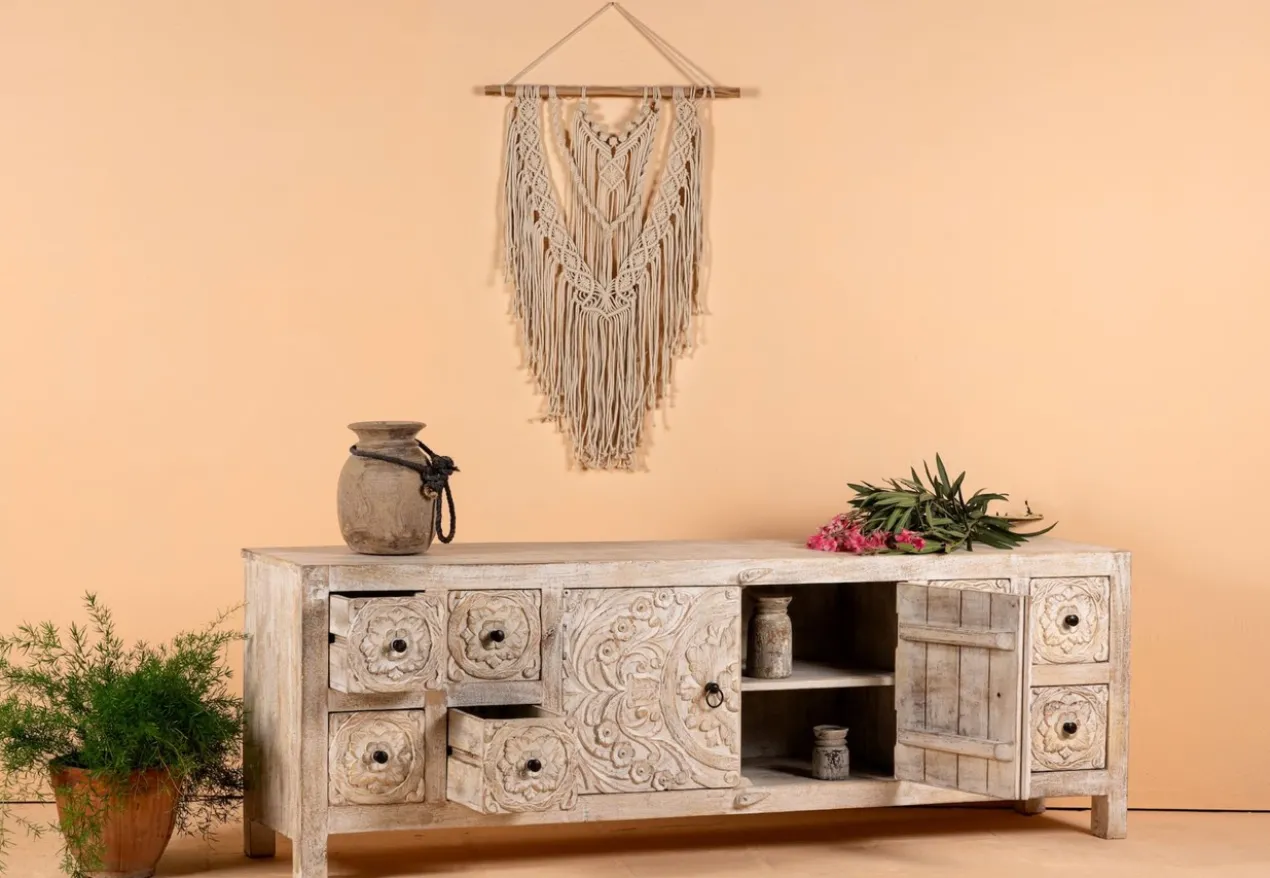 Ambalika - Handgesneden Mangohouten Dressoir