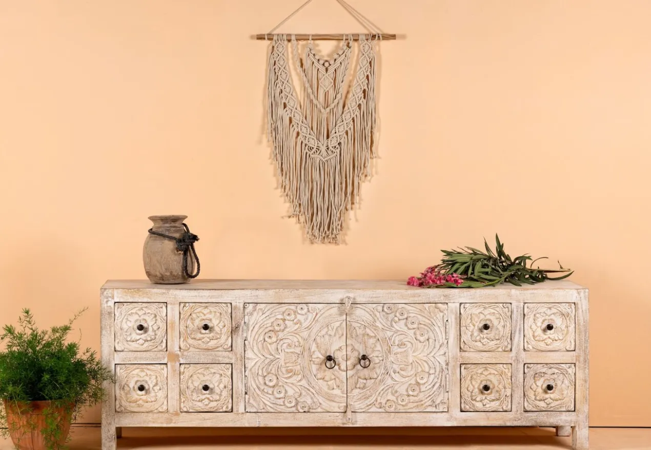 Ambalika - Handgesneden Mangohouten Dressoir